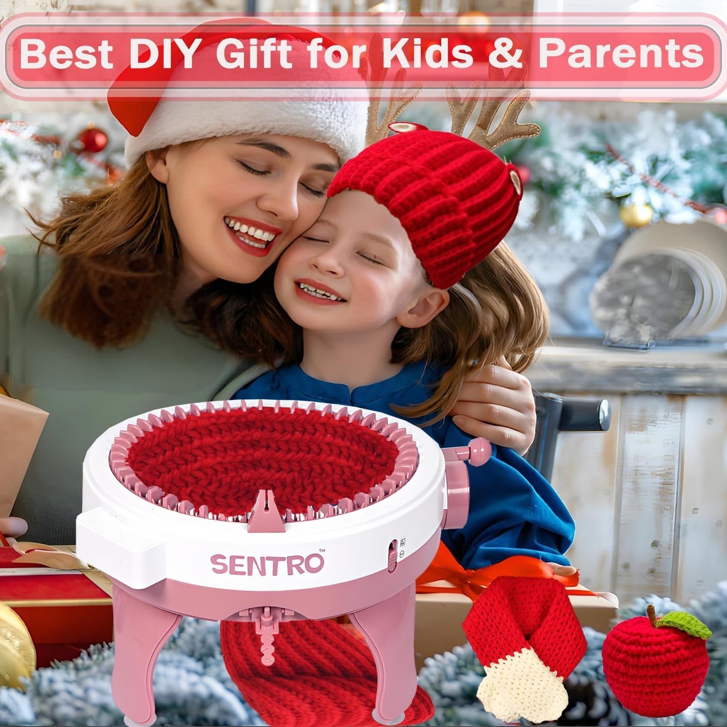 PKYOHYI Sentro Knitting Machine, Sentro 40 Needles Knitting Machine Automatic Circular Weaving Spinning Knitting Loom Machine Kit for Adults and Beginners for Scarf, Hats, Sweater, Kintting Toys