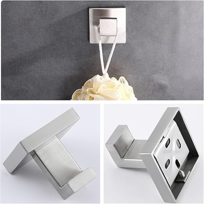 Bathroom Hardware Set Bathroom Accessories Set SUS304 Towel Bar Set Includes Towel Bar Inch+Towel Holder+Toilet Paper Holder+Towel Hook (5, Brush Nickel)