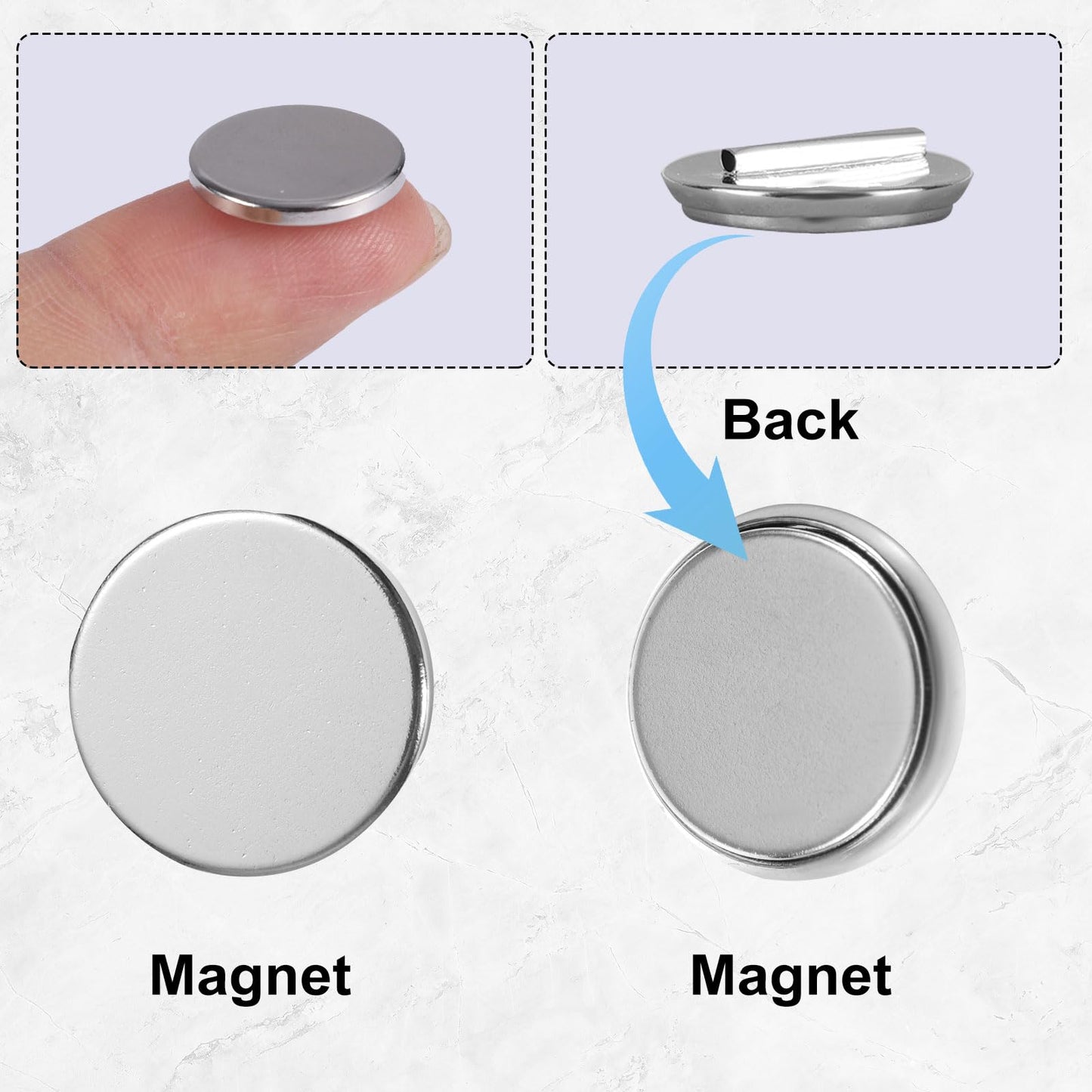 8 Pairs Mini Magnetic Pin Brooch Converters, Magnetic Clasps for Clothing Metal Pin Backs Almost Invisible for Hijab Scarf Shawls Thin Fabric