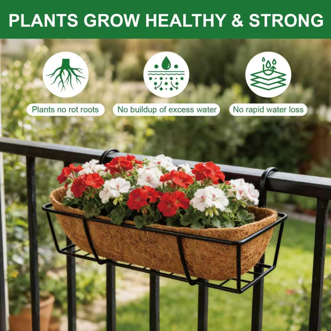 DONGXYTWH 2-Pack 24 Inch Coco Liners for Planters – Trough Coco Liner for Window Box, Fence Flower Baskets | Coco Liners for Hanging Baskets, Planter Box Liner, 24 Inch Coconut Liners for Planters.