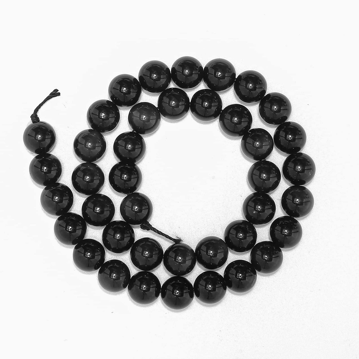 45pcs 8mm Natural Black Onyx Agate Gemstone Beads Energy Healing Crystal Round Loose Stone Beads for Jewelry Making, DIY Bracelets Necklaces