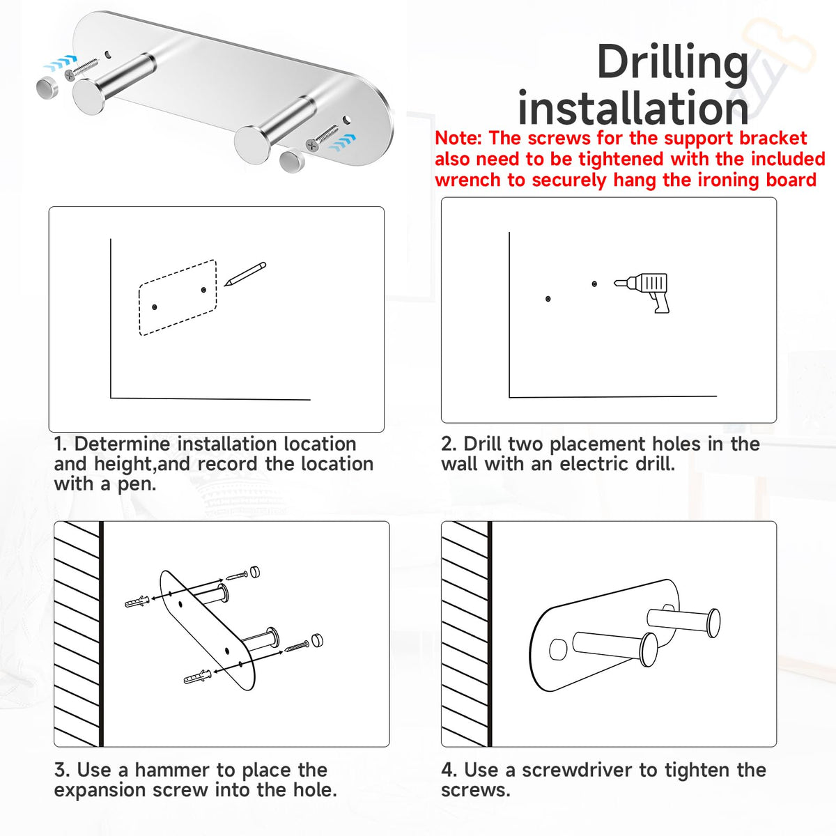 Ironing Board Hanger Wall Mount