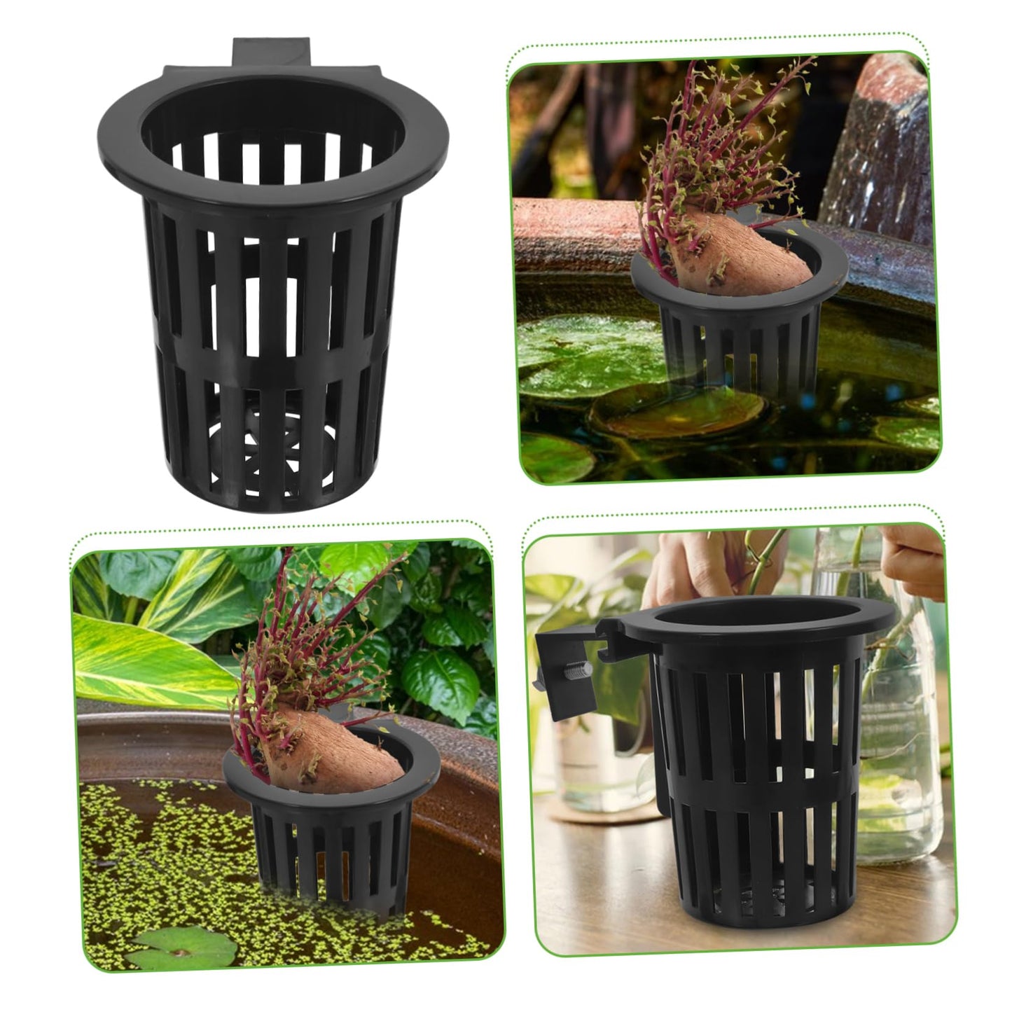 Totority Wall Mounted Hydroponic Sweet Potato Basket 2-Pack Small Hanging Plant Rack for Indoor Outdoor Fish Tank Planter Space Saving Vegetable Garden