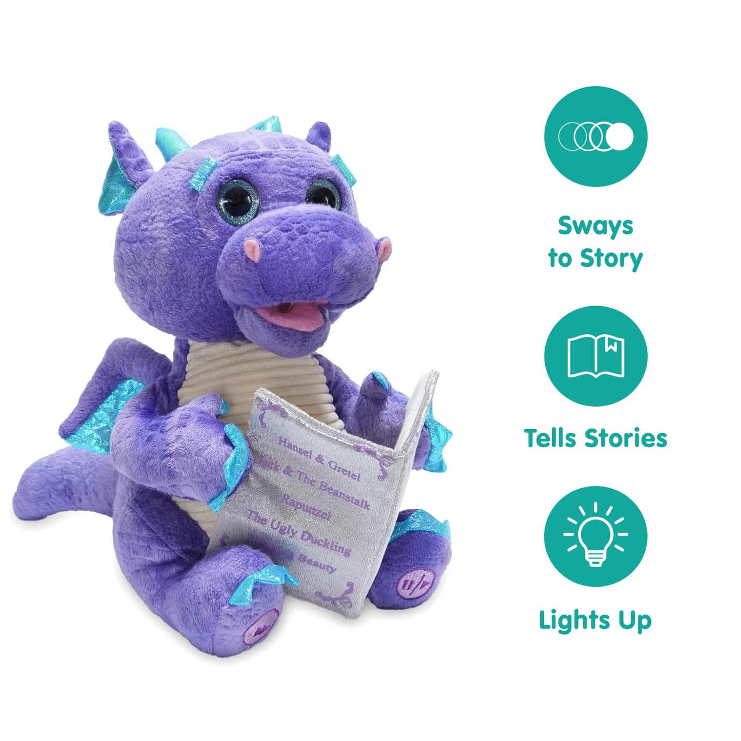 Cuddle Barn | Duncan The Dragon & Twinkling Starlight The Elephant, Animated Stuffed Animal Plush Toys, Bundle of 2