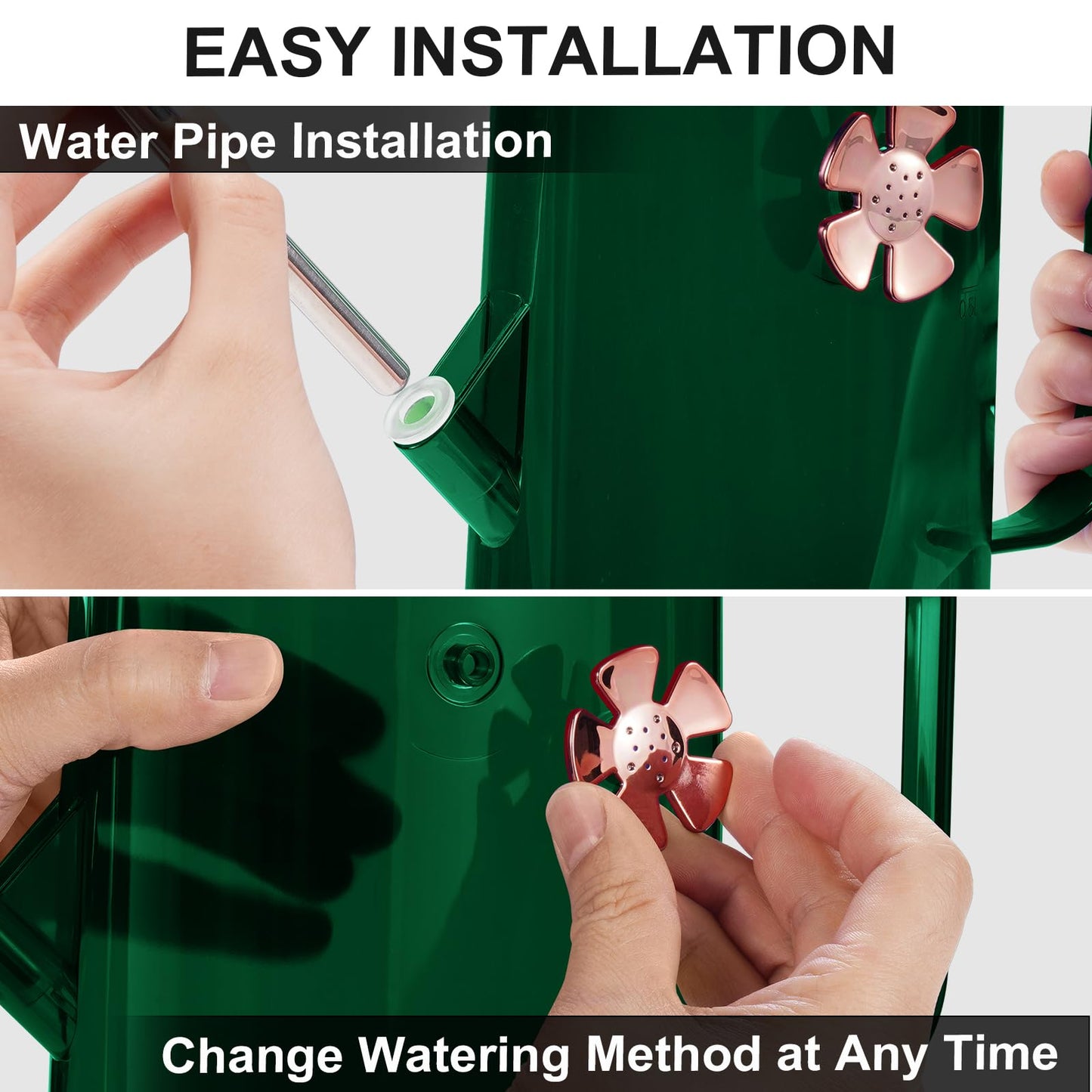 Watering Can Indoor for House Plants Small Watering cans with Long Spout Flower Model Sprinkler Head 1.2L (Green, 1.2L)