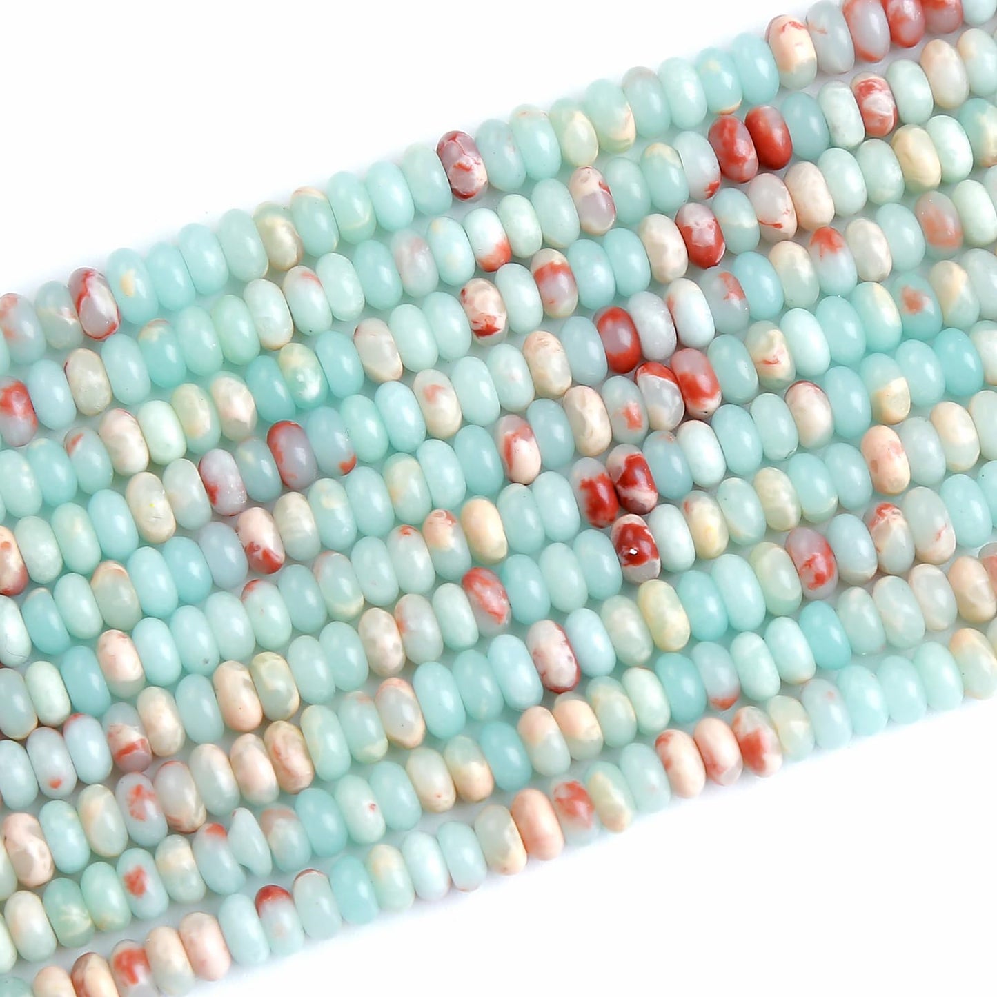 150PCS 2x4mm Blue Jasper Rondelle Beads Natural Abacus Disk Stone Beads Round Loose Spacer Gemstone Beads for DIY Bracelet Necklace Jewelry Making