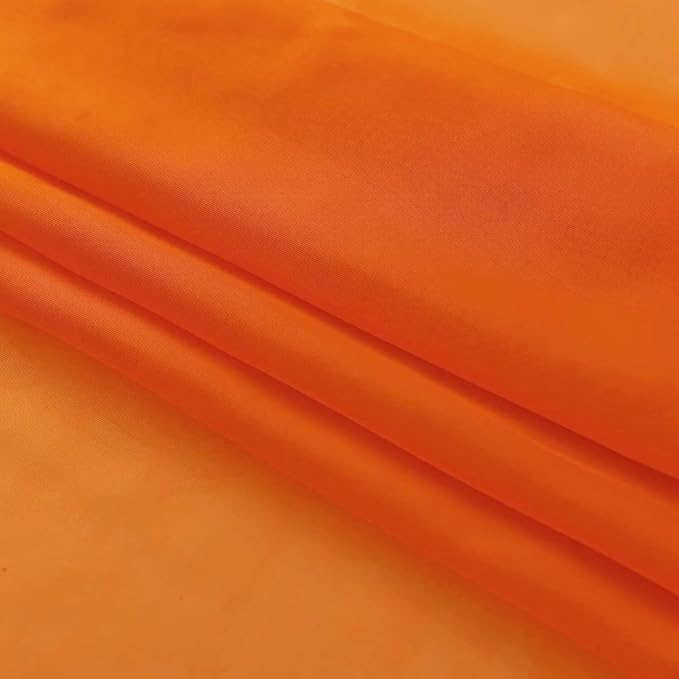 SpaceDresser Orange Sheer Curtains 4 Panels Rod Pocket Semi-Sheer Curtain 63 Inches Long Light Filtering Voile Window Drapes for Bedroom Living Room Kitchen, Each 52W x 63L