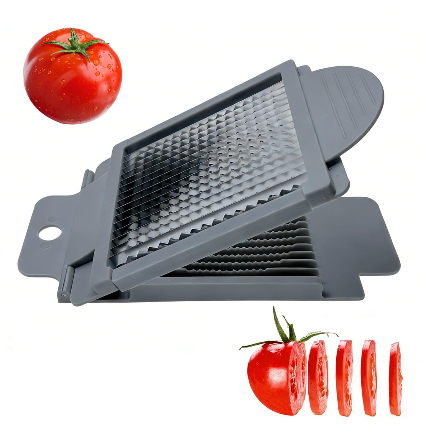Stainless Steel Tomato Slicer, 15 Blades Tomato Cutter, Efficient & Multifunctional Kitchen Tool for Fruit, Vegetable - Easy Clean & Quick Salad Maker
