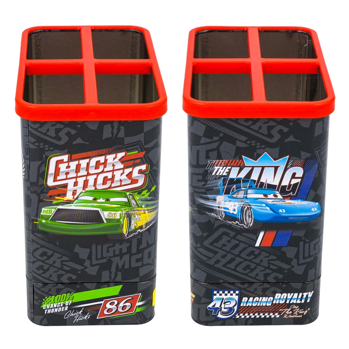 Disney Cars Pencil Holder Set - Bundle of Lightning McQueen Desk Organizer, Pencil Sharpener, Stickers, More | Cars School Supplies Stationery Pack