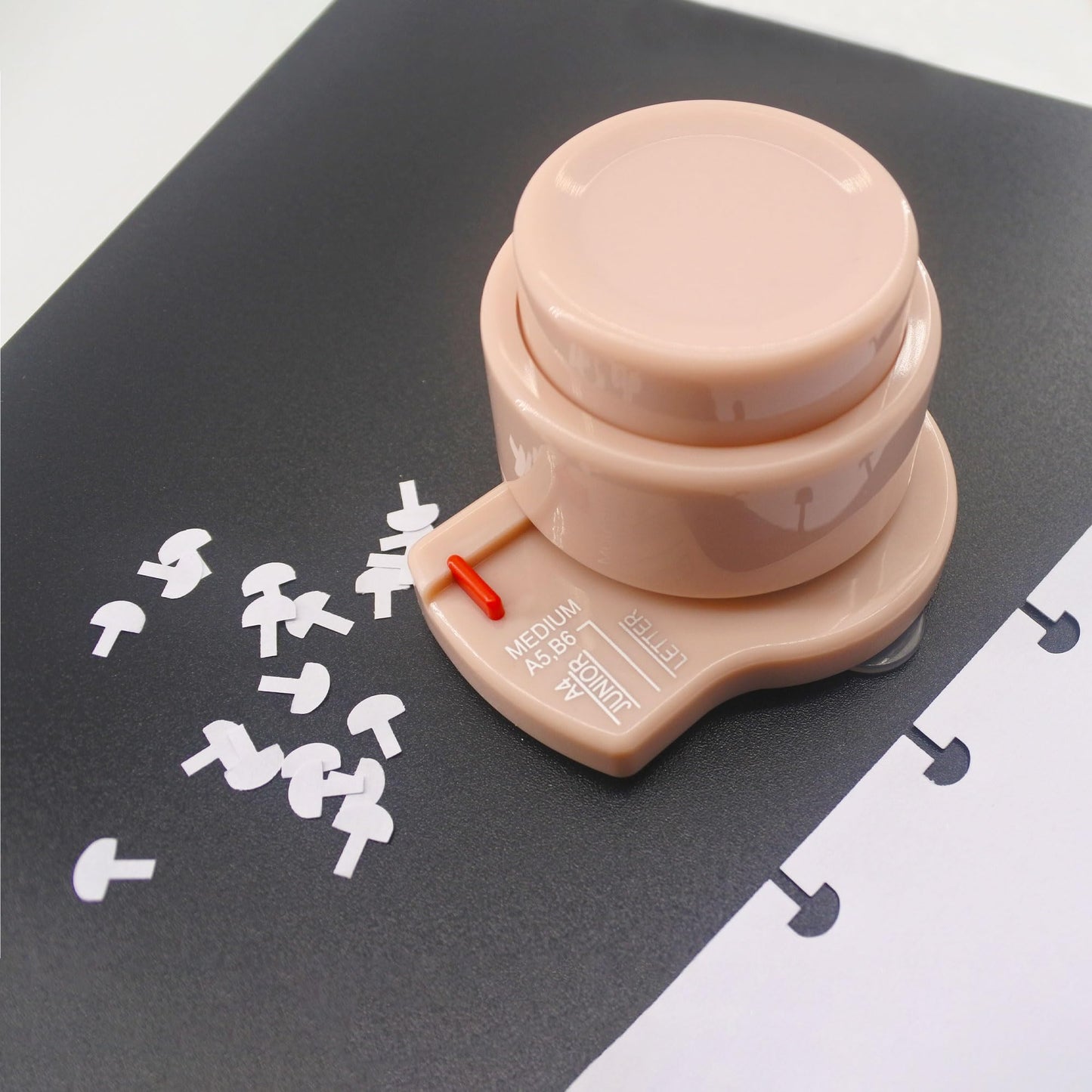 ITSYHPRO 2 Holes Puncher for Binder Mushroom Planner Discbound Hole Punch Paper Punches for Disc Scrapbook Supplies(Pink)