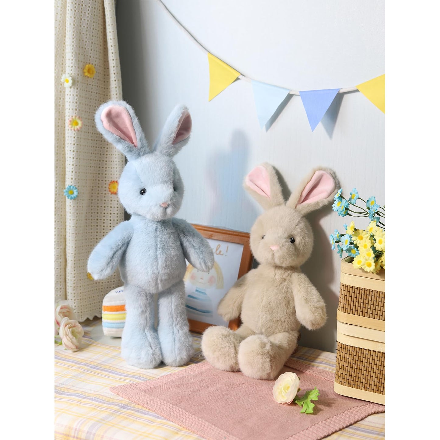 MR ViviCare 14" Adorable White Bunny Stuffed Animals for Kids and New Born Babies,Lovely Stuffed Rabbit Plush Toys for Boys and Girls,Great Gifts on Birthday,Christmas,Machine Washable
