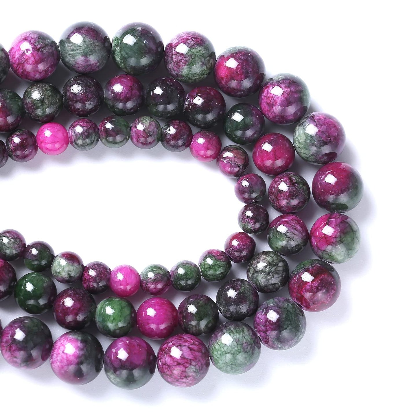 8MM 45PCS Multi Jade Stone Beads Spacer Loose Beads for Jewelry Making DIY Bracelet Necklace