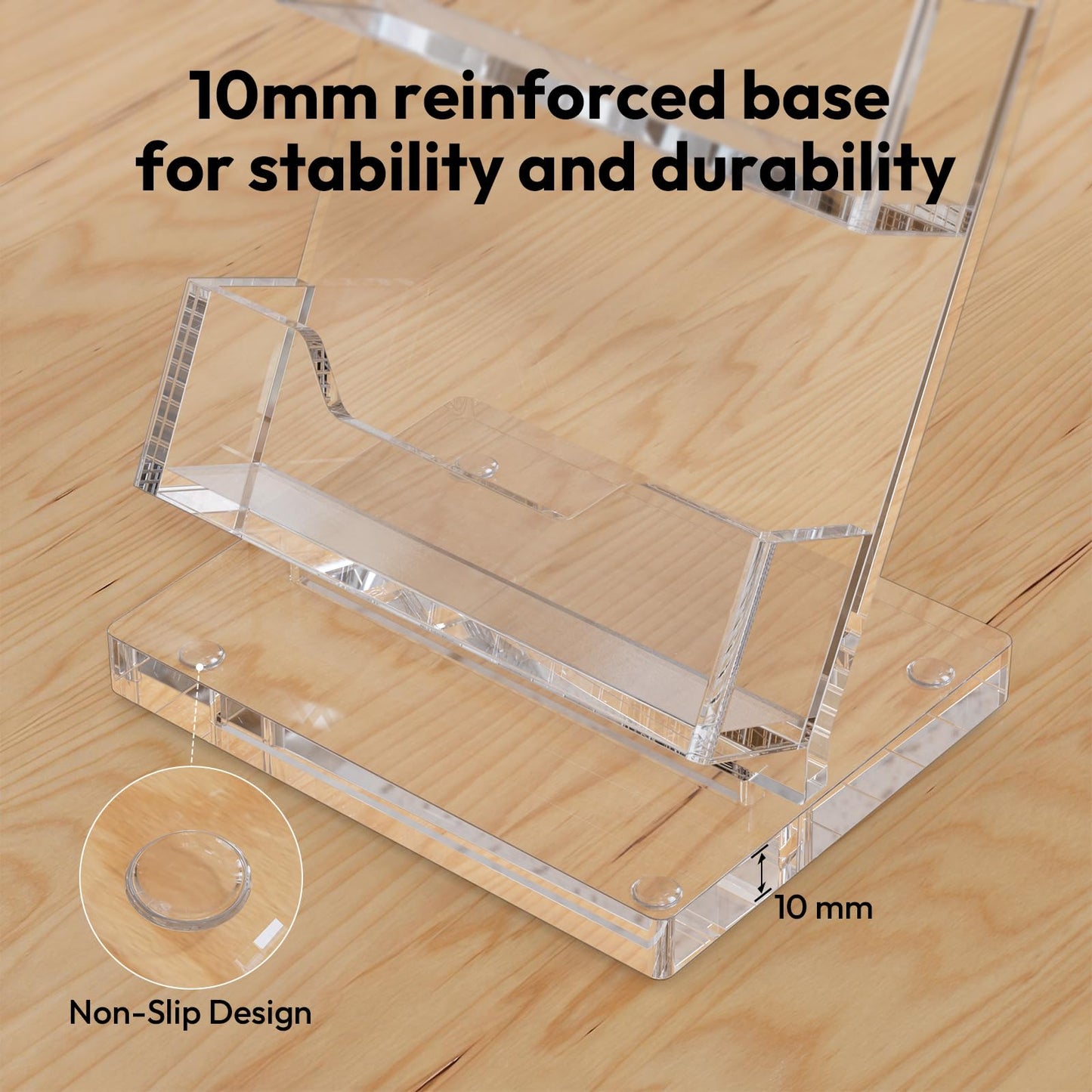 NIUBEE Acrylic Business Card Holder 2 Slots - Double Capacity Business Card Stand for Desk, 2 Tier Clear Gift Card Display for Office, Event, Exhibition