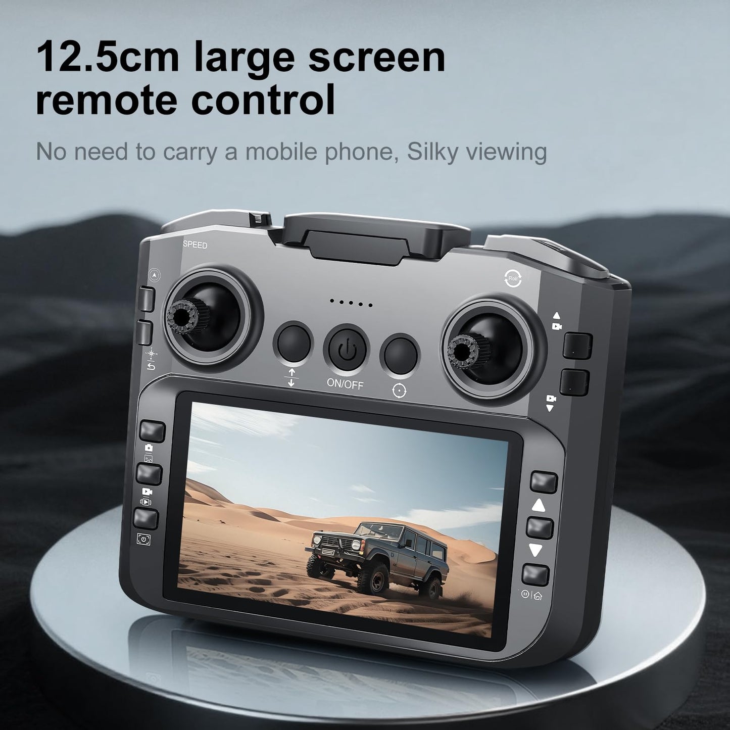 elecci E88 PRO Drone with 4.91 Inches Screen Controller with SD card, 2 batteries, Brushless Motor, Optical Flow Localization, Active Obstacle Avoidance. (Black-2 batteries)