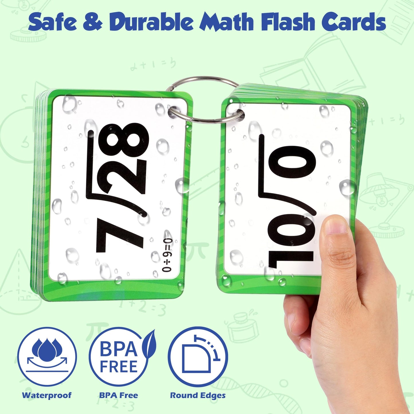 Gotoofun Multi Math Flash Cards, Addition, Subtraction, Multiplication & Division, Write & Wipe with Markers, Self - Checking Flashcards for Kids Grades 1-5 & Homeschool