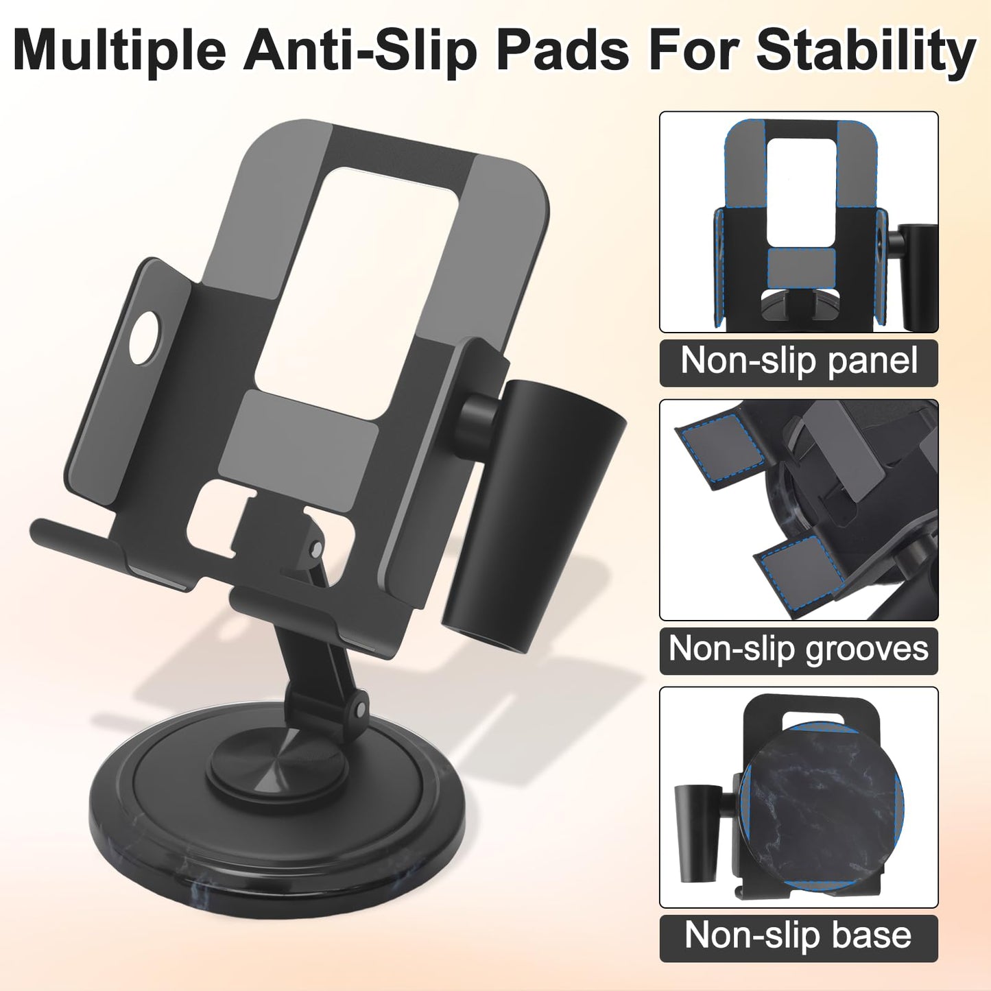 Diesisa Nail Drill Machine Holder - Nail Drill Holder Stand - 360° Rotatable - with Pen Holder - Portable Nail Desk Organizer - Professional Manicure Tool Organizer for Nail Techs Salon & Home Use