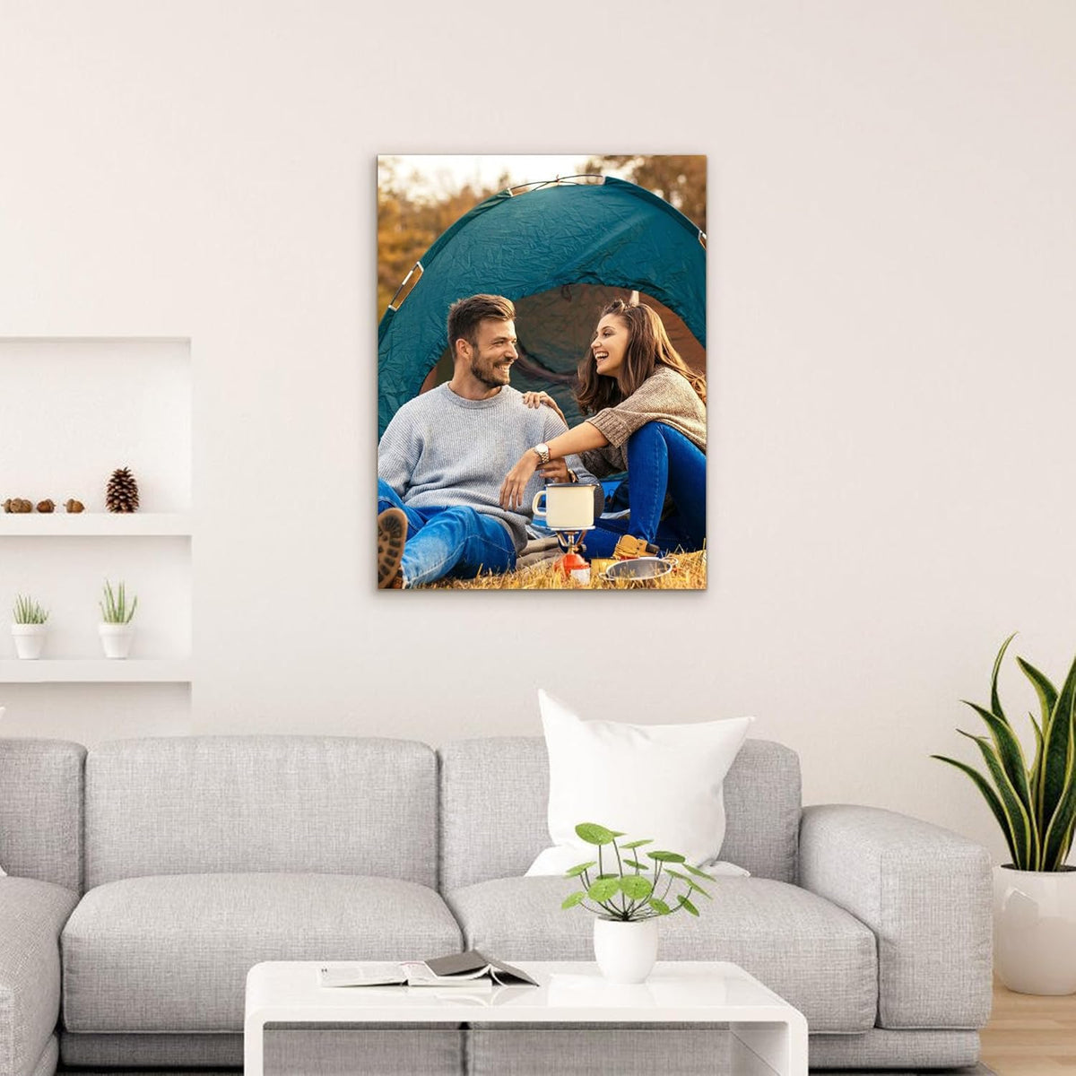 Custom Canvas Prints with Your Photos- Personalized Printing Pictures, Framed Wall Art for Living Room Custom Gift With The Family, Pet, Lovers Picture 6 x 8 inche