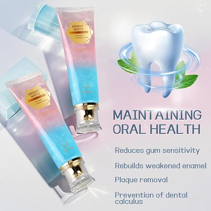 2PC Niacinamide Whitening Toothpaste, Niacinamide Intensive Whiten-ing Toothpaste, Triple Whitening Niacinamides Intensive Toothpastes, Gentle Mint, Fresh Breath, Remove Tooth Stains