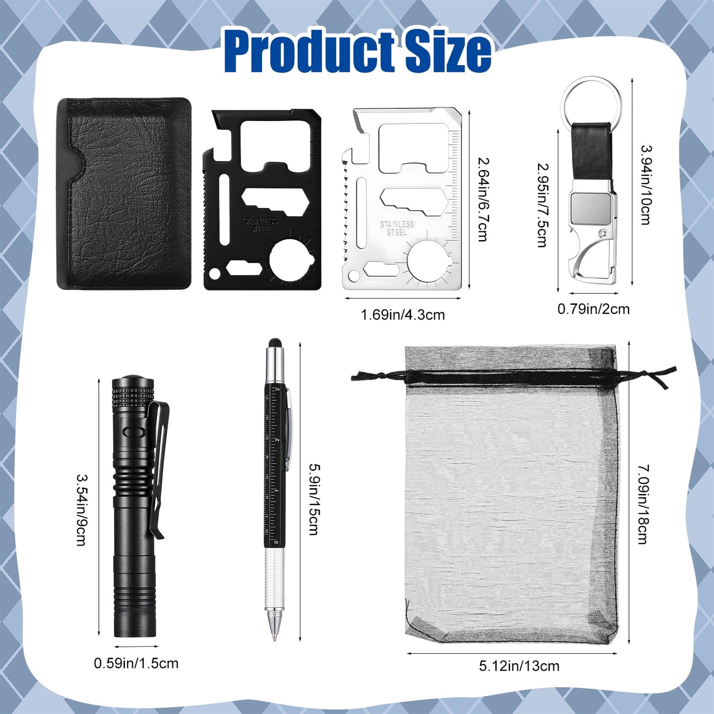 Huquary 30 Pcs Baby Shower Prizes for Men Gifts Bulk Multitool Pen Card Tool Keychain Flashlight for Winner Bachelor Party
