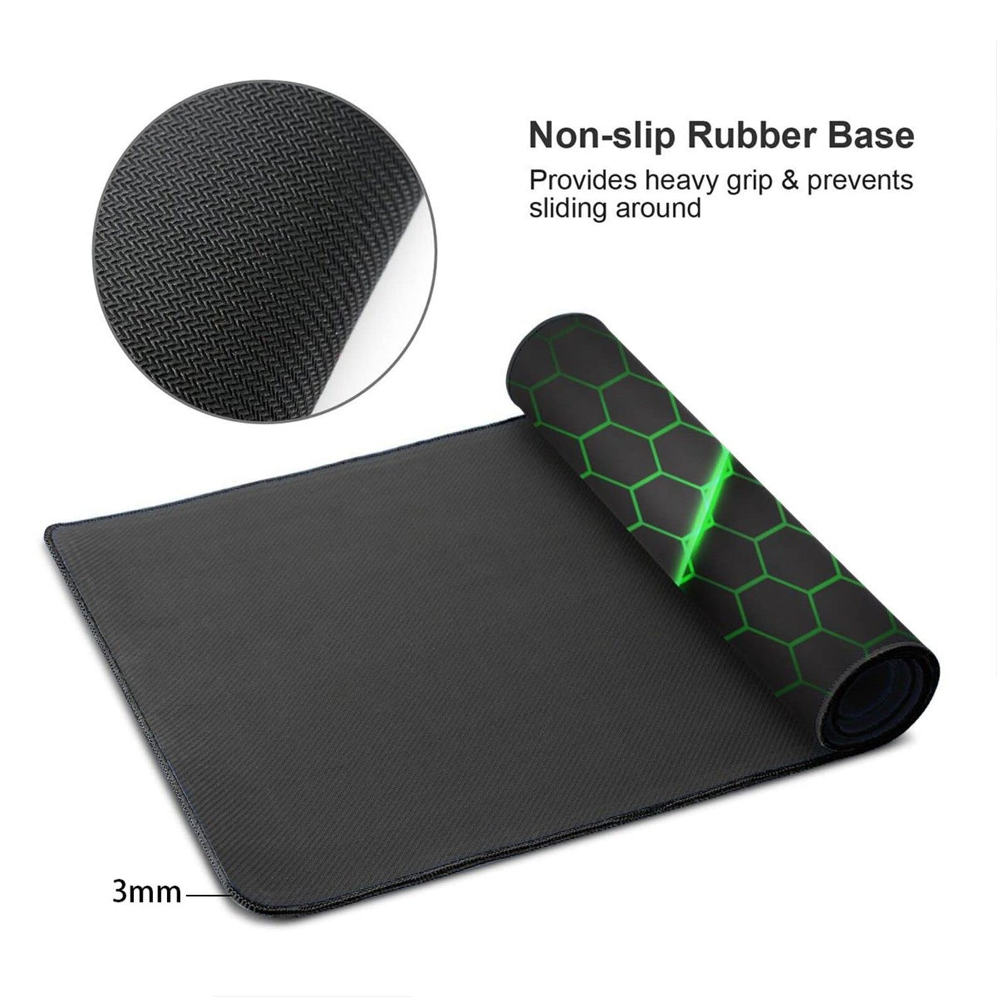 Abstract Green and Black Cool Futuristic Mouse Pad Gaming XL Large Mousepad Desk Mat Long Extended Big Keyboard Pads Table Accessories for Gaming and Office Pc Laptop Computer 31.5 X 11.8 Inch