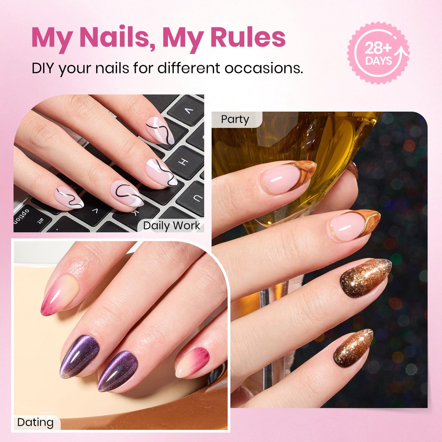 Beetles Gel Nail Tips Flat-X - Almond Coffin Short, 320pcs 16 Sizes, Pre-Etched Half Matte Full Cover Soft Acrylic Press on Easy DIY False Nail Extension Salon for Flat & Natural Nail Beds