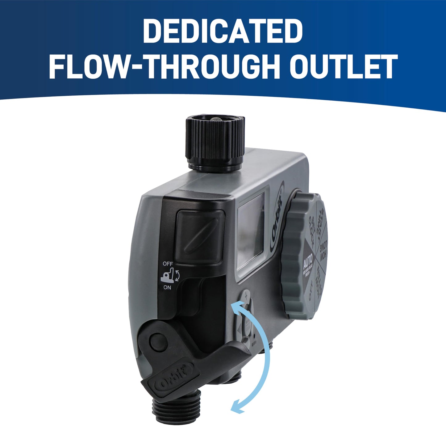 Orbit 56233D 3-Outlet Digital Watering Timer, 3 valves, Black and Gray