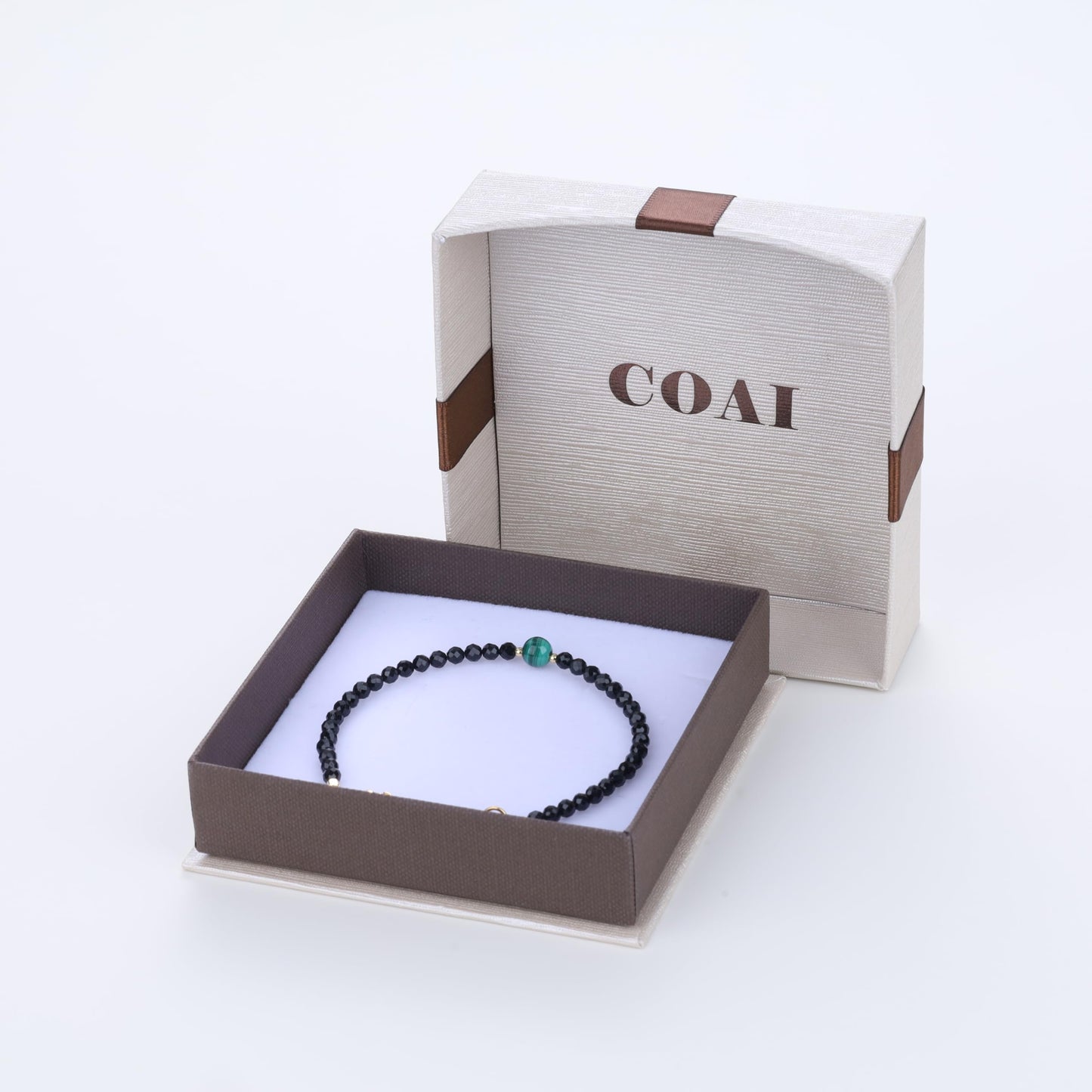COAI Birthstone Bracelet for Women, Malachite Black Tourmaline Bracelet for Women 3mm