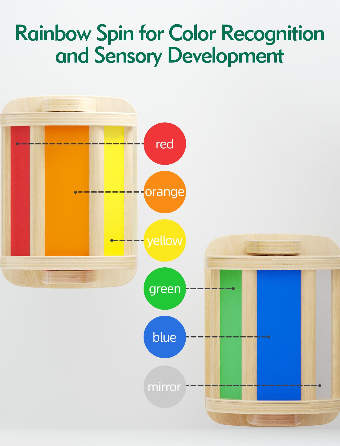 Boby Montessori Spinning Drum: Sensory Experience for Babies 6-12 Months - Engage, Explore, and Learn with Our Wooden Infant Toy