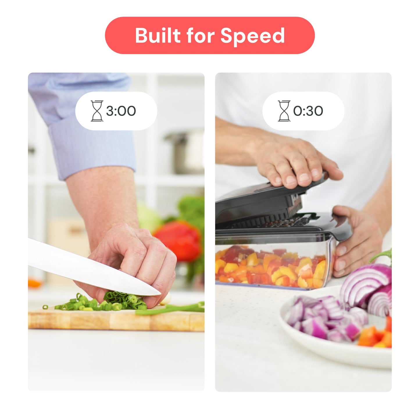 Fullstar The Original Pro Chopper - Vegetable Chopper and Dicer, Food Chopper with Container, Fruit Cutter, Kitchen Gadgets & Gifts, Home Essentials (2 in 1, White)