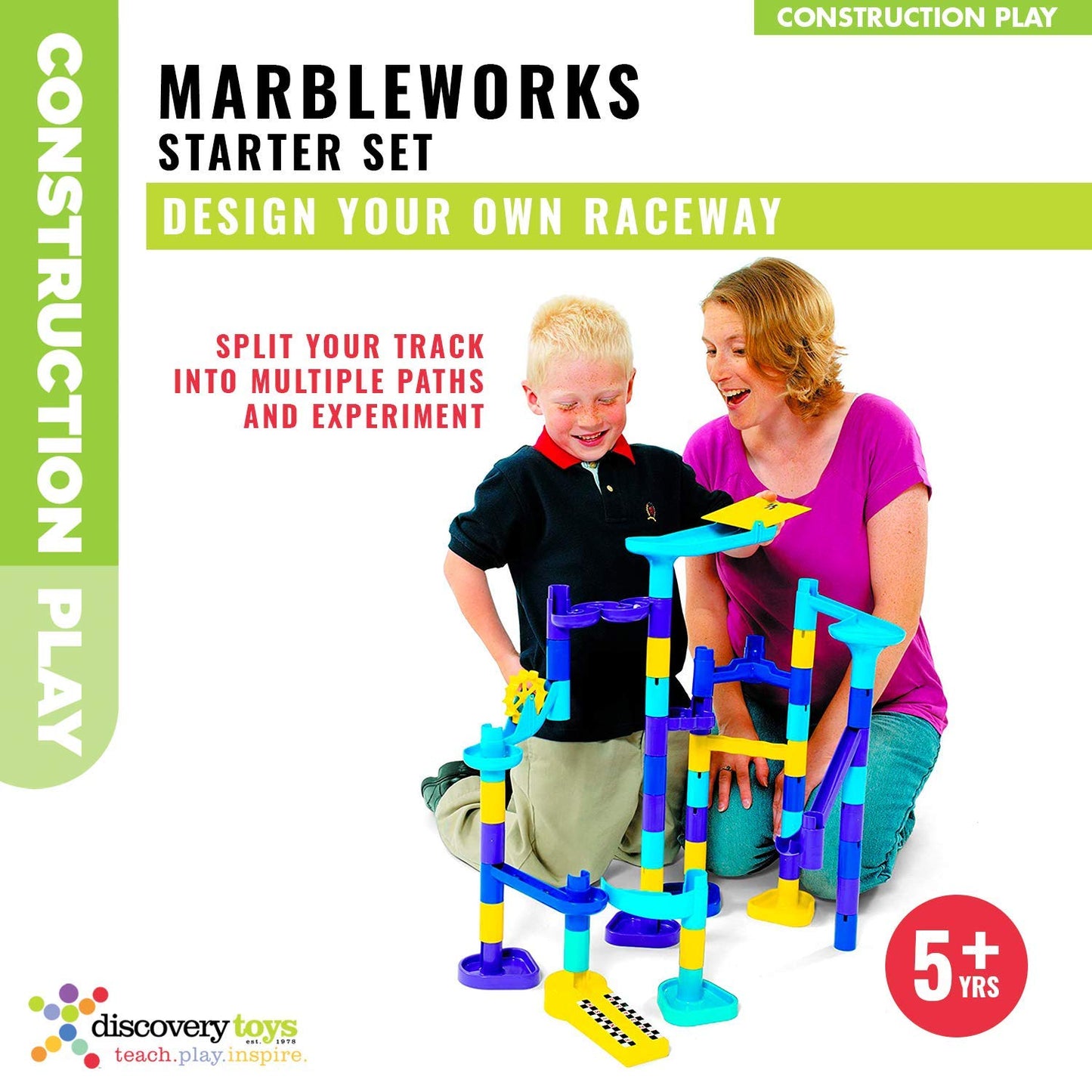 Discovery Toys MARBLEWORKS Marble Run Starter | Kid-Powered Learning | STEM Educational Building Block Toy Learning & Childhood Development 5 Years Old and Up