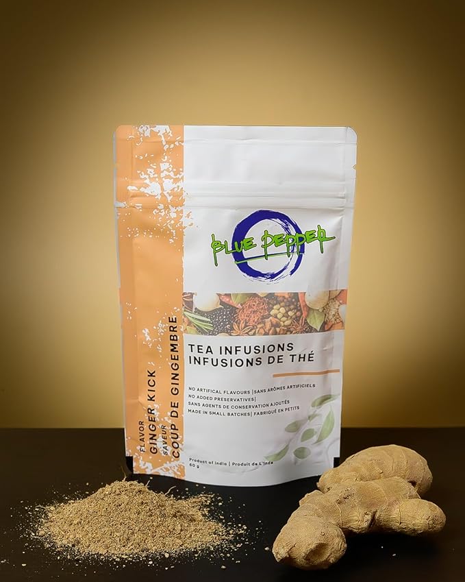 Blue Pepper Ginger Kick Tea Infusion Blend - Premium Ginger Kick Tea - All-Natural Ingredients, No Artificial Flavors - No Added Sugar - Caffeine Free