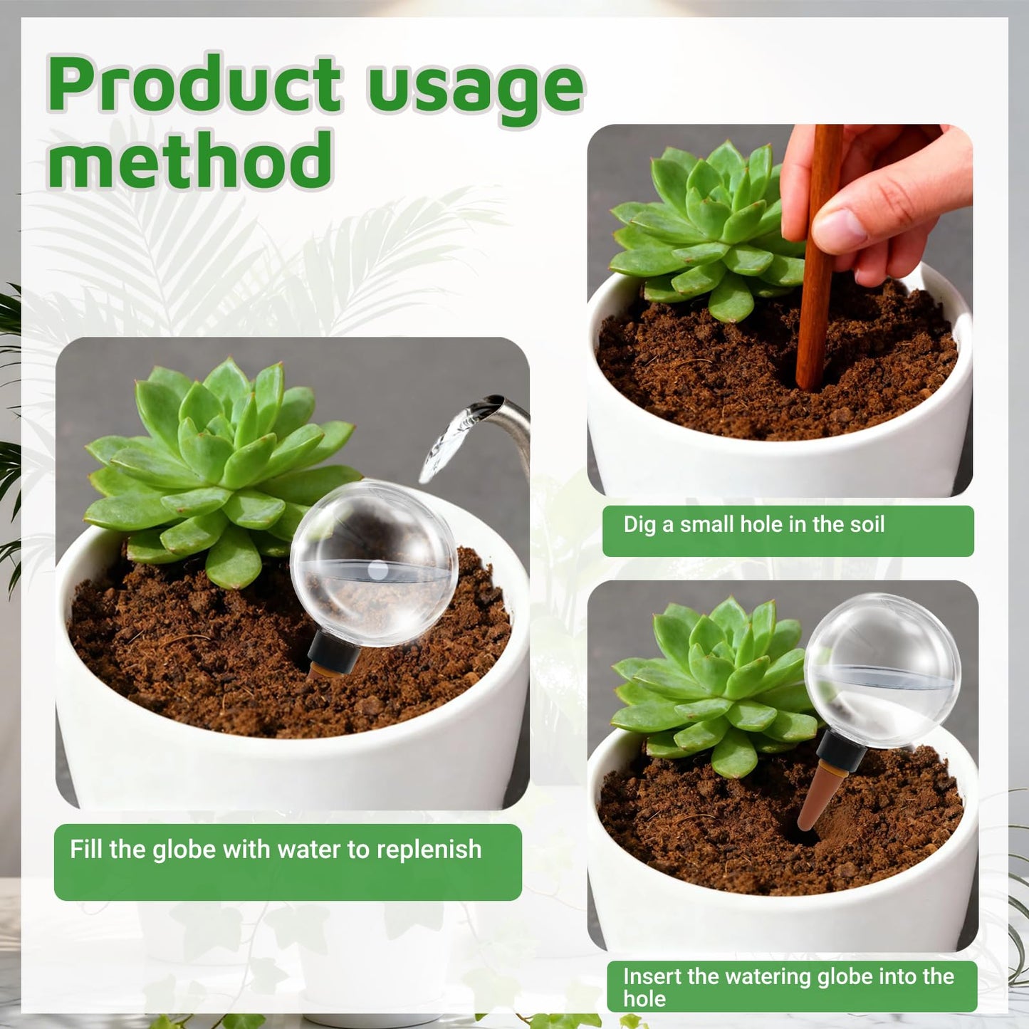 Lihopeght 4pcs Self Plant Watering Globes for Indoor and Outdoor Plants Plastic Automatic Plant Watering Bulbs Insert 17.5 oz with Slow Release Control Water Dripper for Plants (Clear)