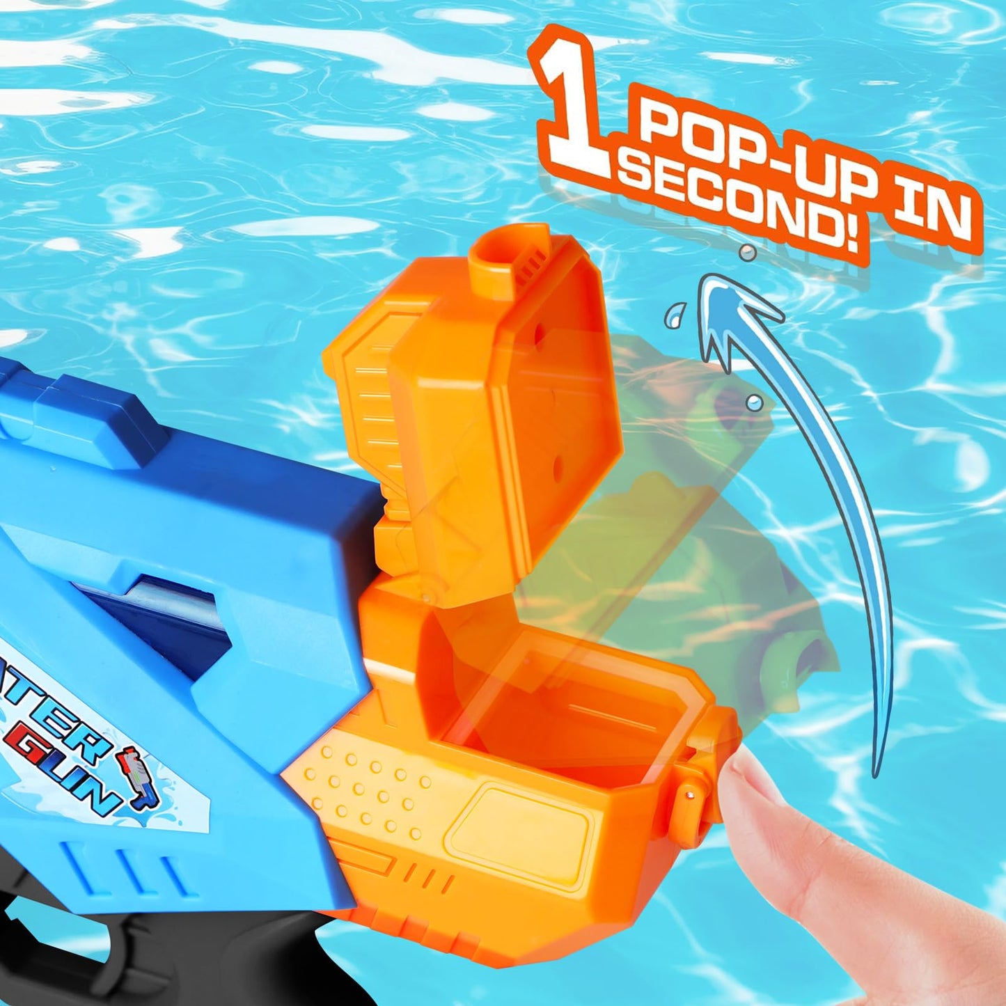 Quanquer Super Water Guns for Adults - 2 Pack Super Guns Water Soaker Blaster Squirt Toy 1200cc with Excellent Range - Gift Toys for Outdoor Swimming Pool Fighting Play (Blue Green)