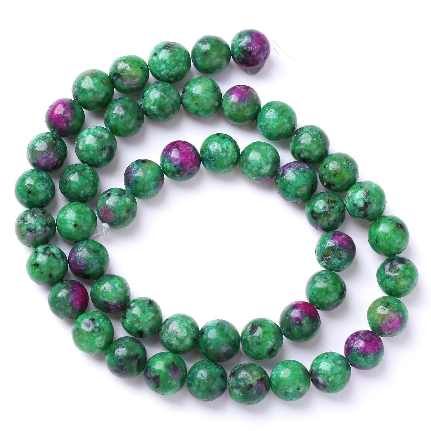 36pcs 10mm Natural Epidote Zoisite Stone Beads for Jewelry Making DIY Bracelet Necklace Accessories 15" Energy Healing Power Stone Beads