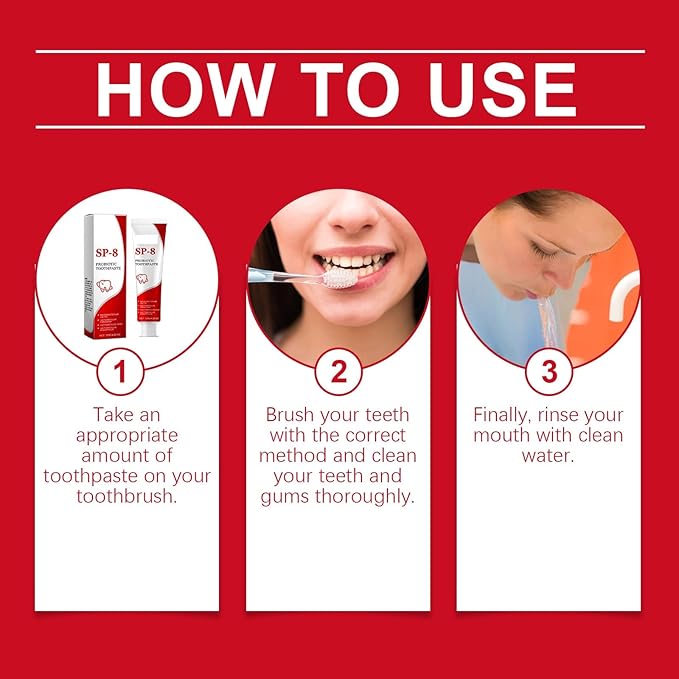 2Pcs SP8 Toothpaste,SP-8 Probiotic Whitening Toothpaste，Ultra Whitening,Provides Total Protection for Gums