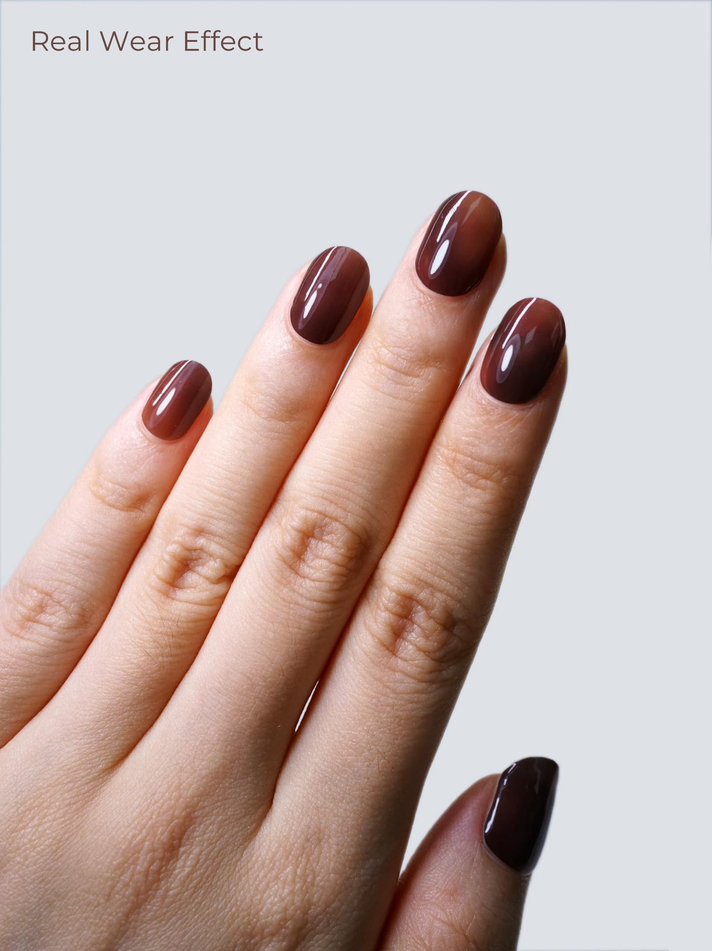 Beaolata Real Gel Nail Strips (No UV Light Needed) - 44Pcs Salon Quality Nail Stickers - Long Lasting Polish Wraps for Women, Easy Apply & Remove (Brown Leopard)