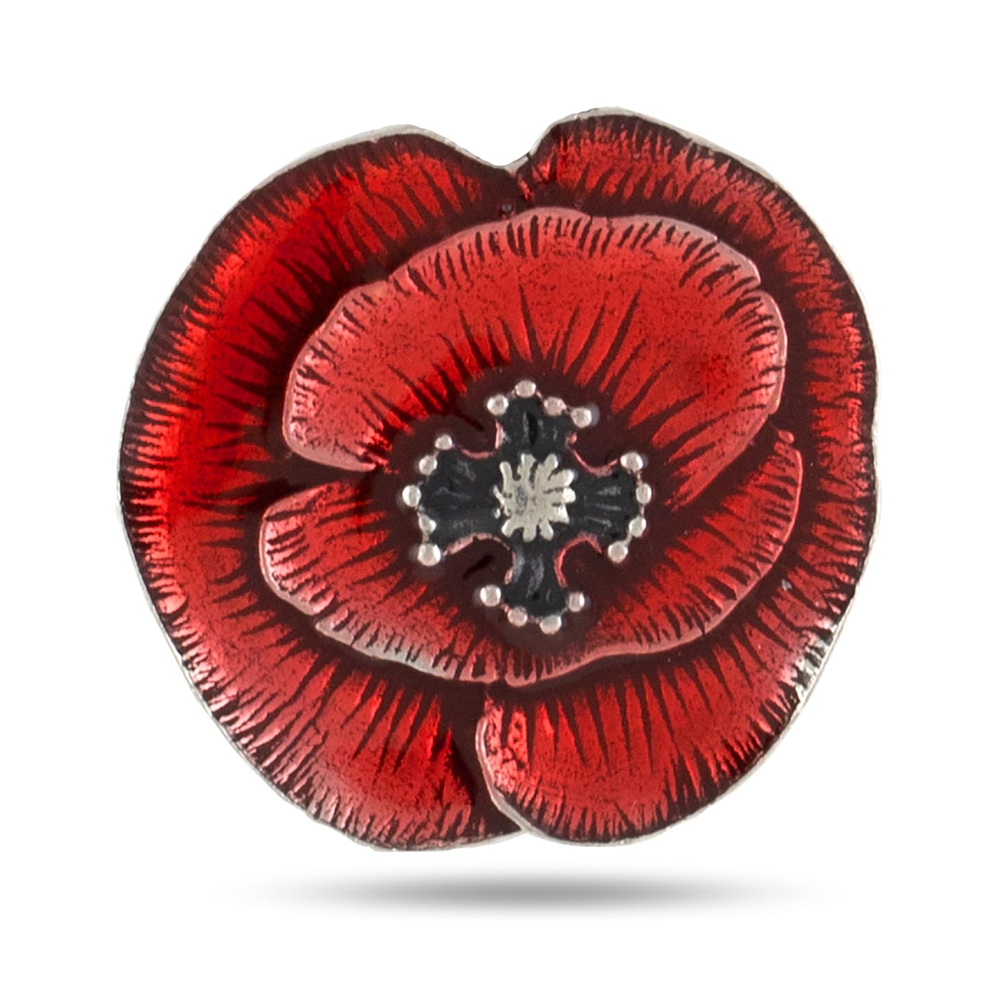 Danforth Remembrance Poppy Lapel Pin (Red) – Handcrafted Pewter Lapel Pins For Women, 7/8“, Made In USA