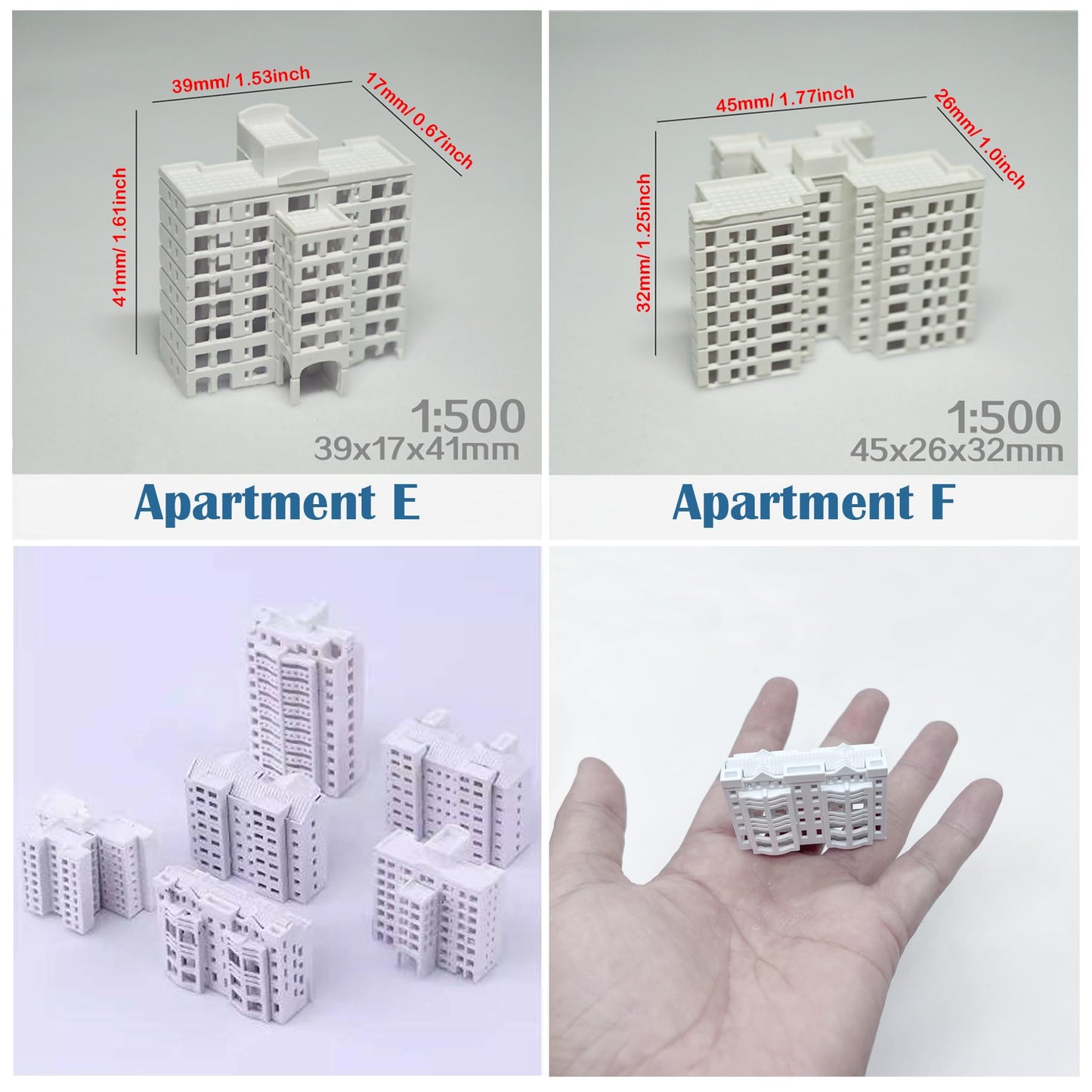 Attuslla Building Material Model Building Model for Home Decor Sand Tray Miniatures Garden Statue Model Mini Garden Decor Sand Table Model Building Kit Sand Table Decor (6 PCS 1:500), CX-03061