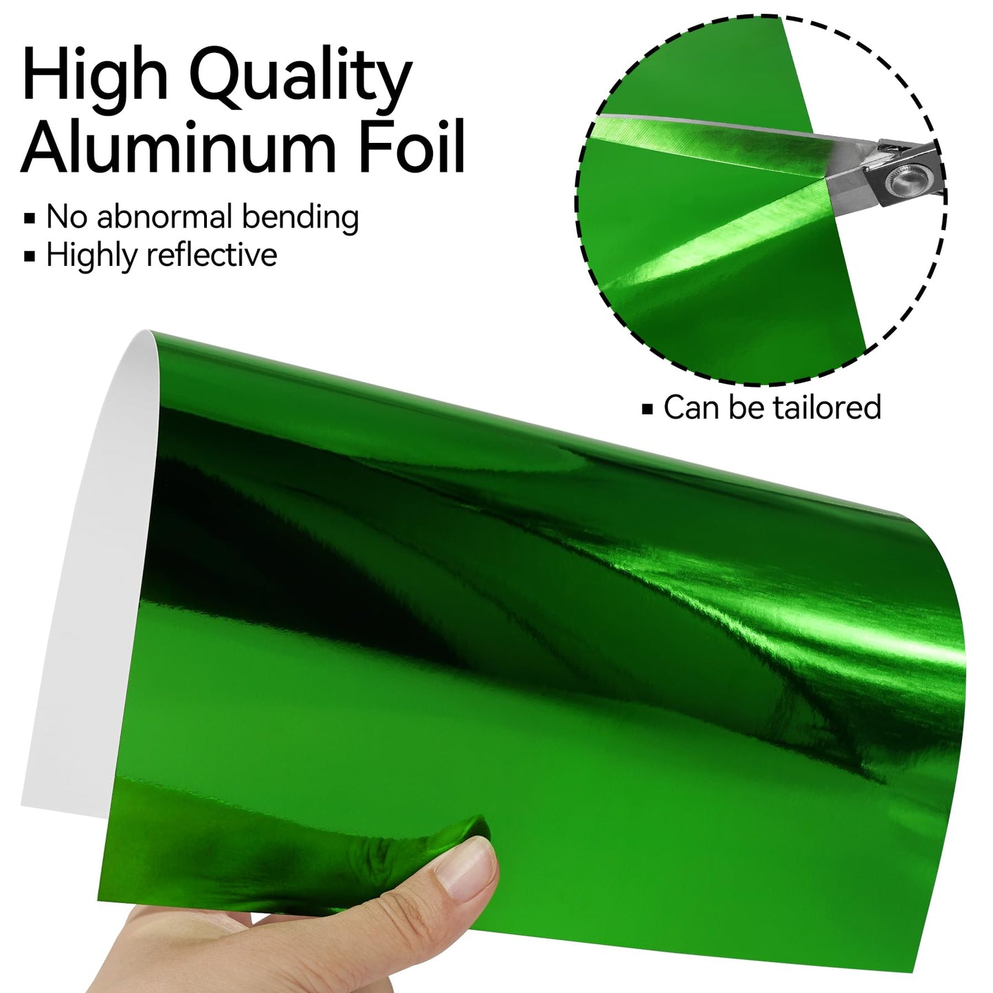30 Sheets Metallic Green Cardstock Paper - A4 Size (250gsm), Mirror Finish Gold Foil Board for Crafting, Invitations, and Decorations - Die Cut and Plotter Compatible