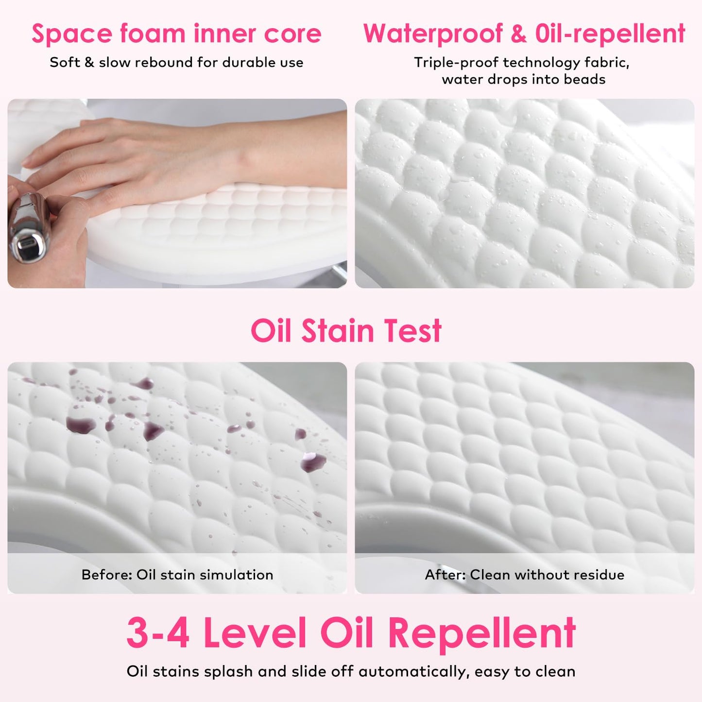 Nail Arm Rest for Nails Tech, BORNBYME Update PU Leather Fish Pattern U-shaped Hand Nail Stand Rest for Manicure, White