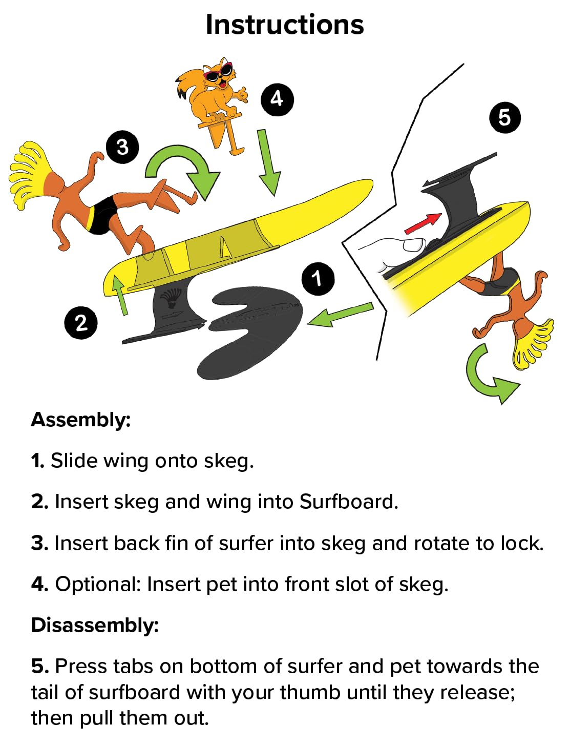 Surfer Dudes Classics Wave Powered Mini-Surfer and Surfboard Toy - Trestles Tim
