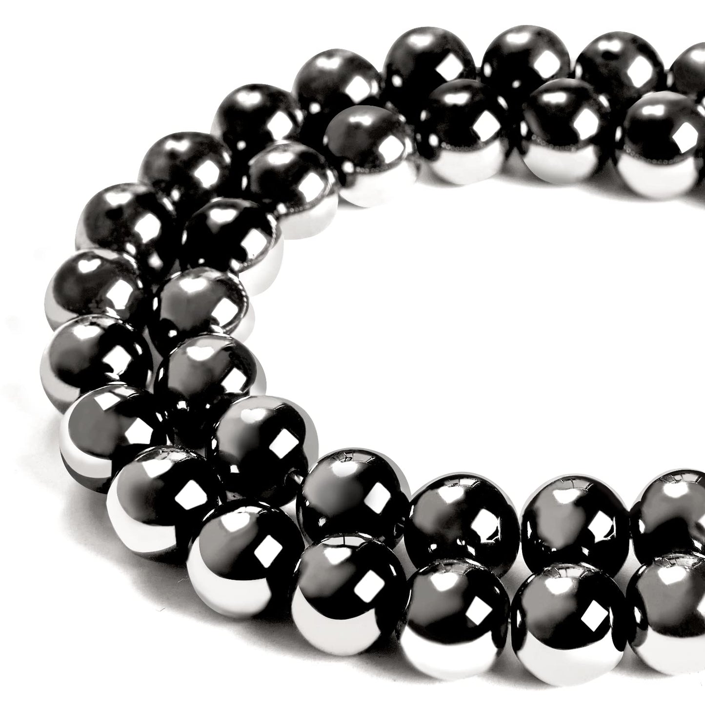 100pcs 8mm Black Hematite Beads Natural Gemstone Beads Round Loose Beads for Jewelry Making