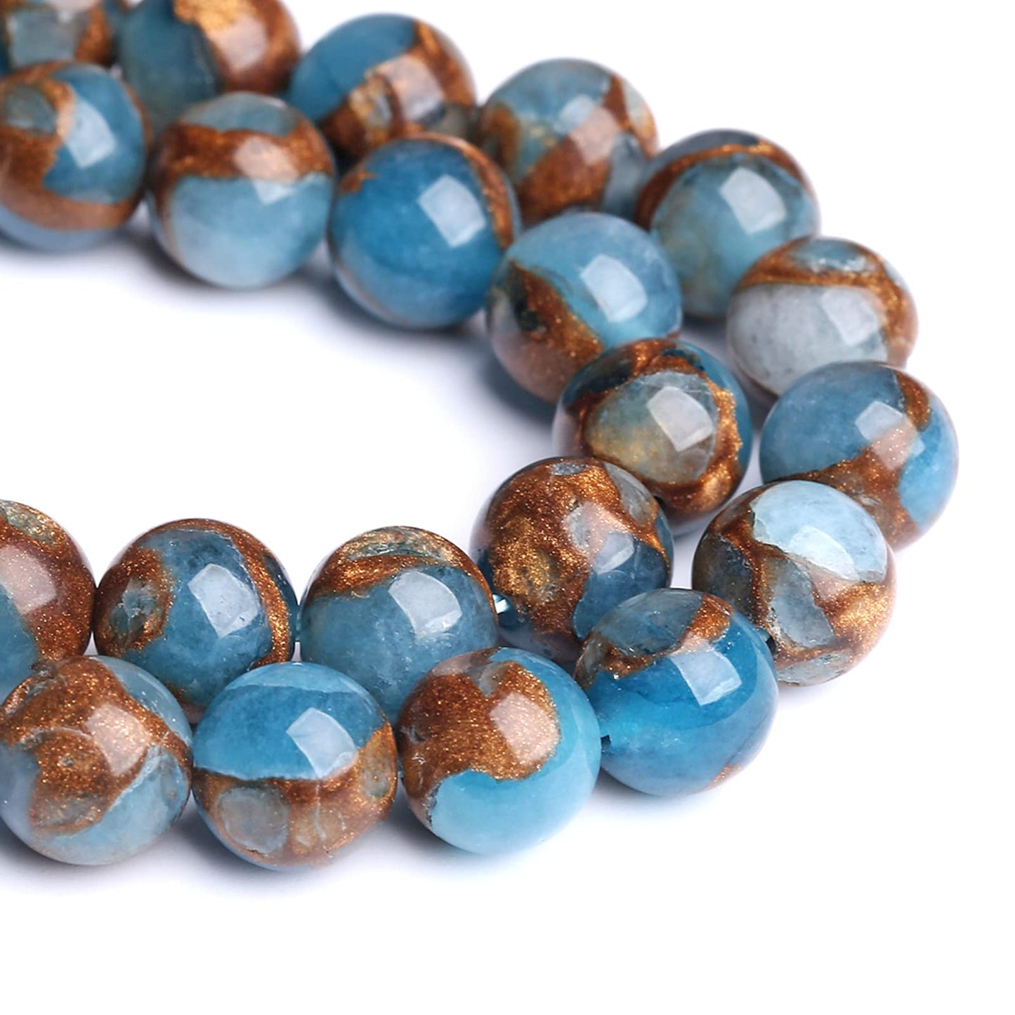 4MM 88PCS Lake Blue Cloisonne Craft Spacer Loose Beads for Jewelry Making DIY Bracelet