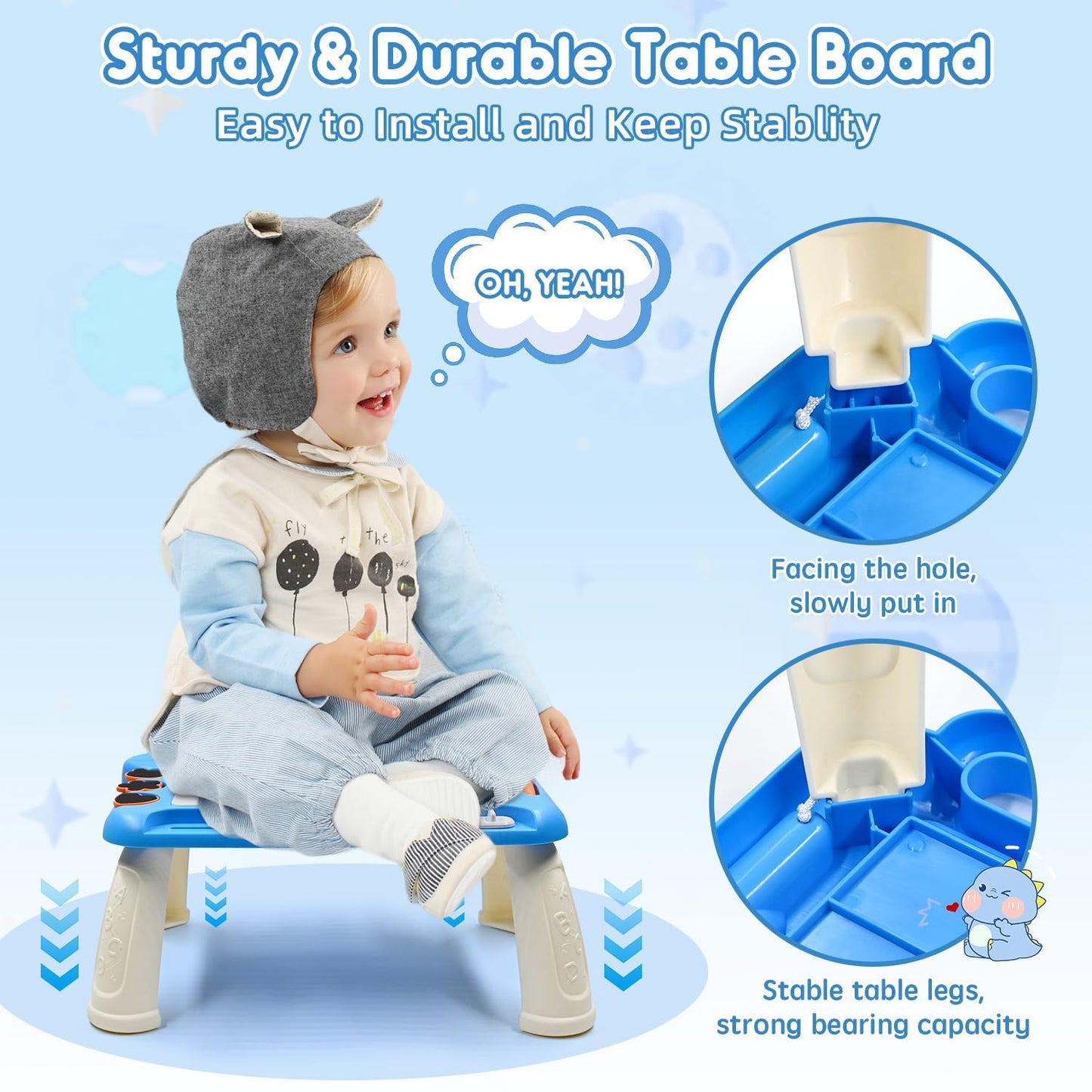 AiTuiTui Magnetic Drawing Board Toddler Toys with Legs for Girls Boys, Color Sketch Writing Scribble Doodle Pad Travel Games, Educational Learning Kids Toys for Birthday or Easter Gift (Blue)