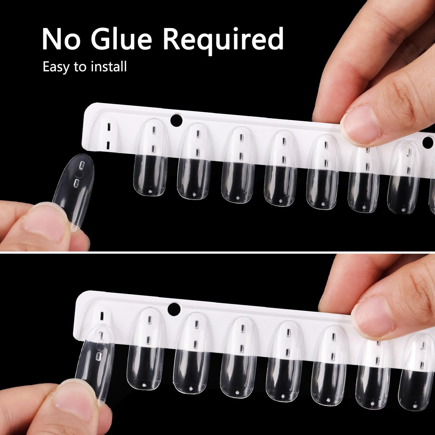 YINGJEE 150 Pcs Clear Replacement Nail Tips for C9 C10 Nail Color Display Swatch Book (Transparent)