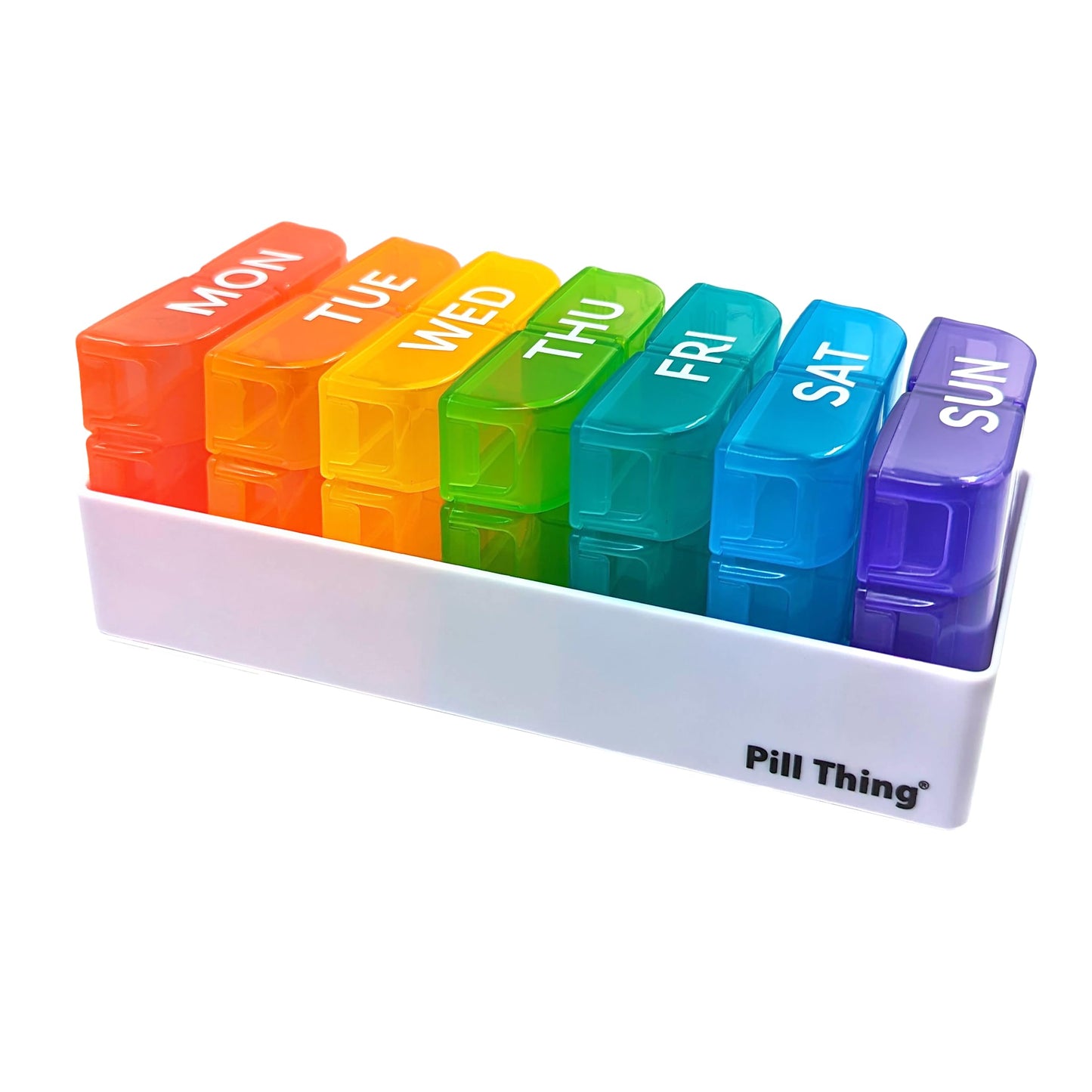 6 Times a Day, 7 Day Large Weekly Pill Organizer with Holder Tray, Vitamin, Medicine Box, Multicolor (6X a Day - 1 Pack)