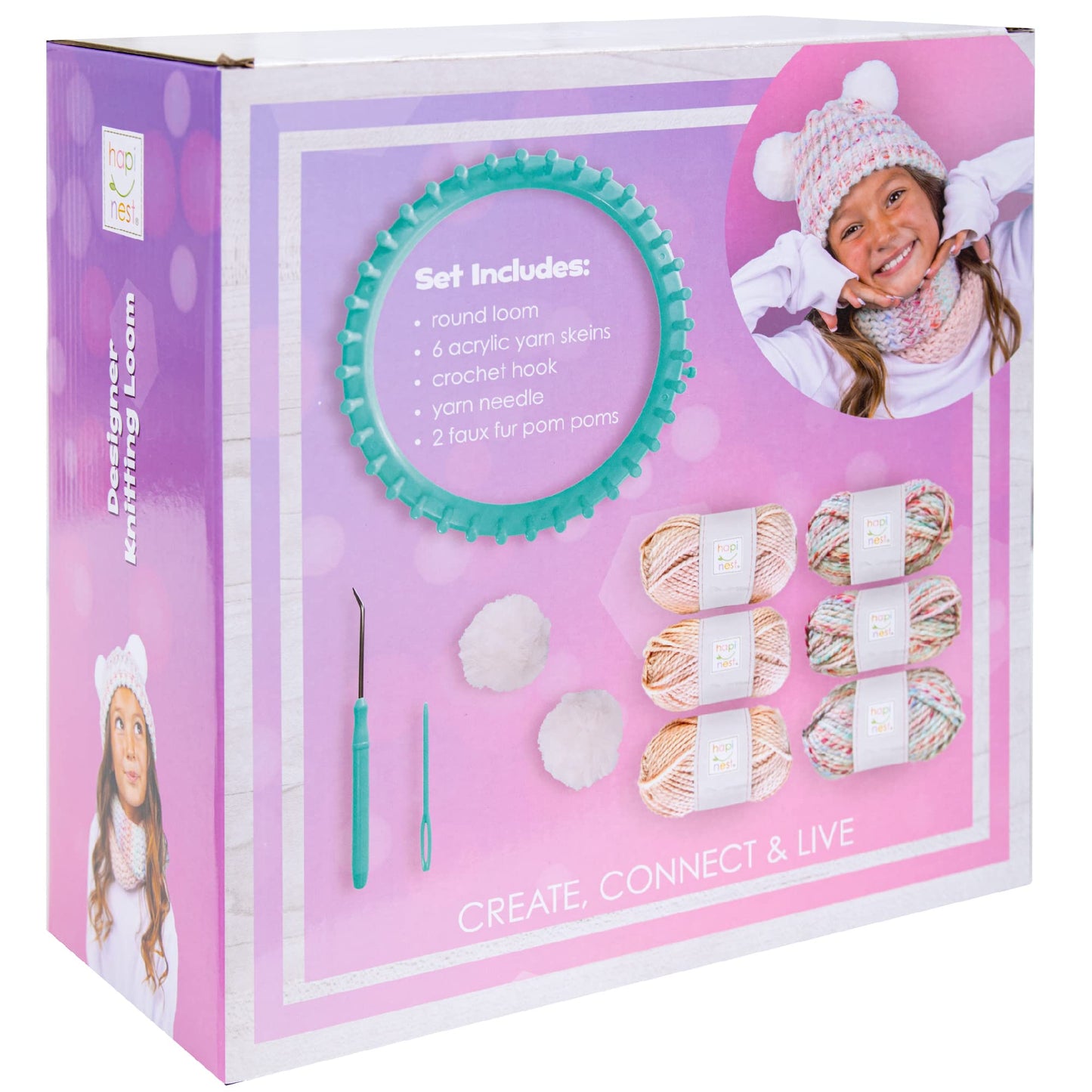 Hapinest Learn to Knit Hat and Scarf Knitting Loom Kit for Kids Ages 8-12