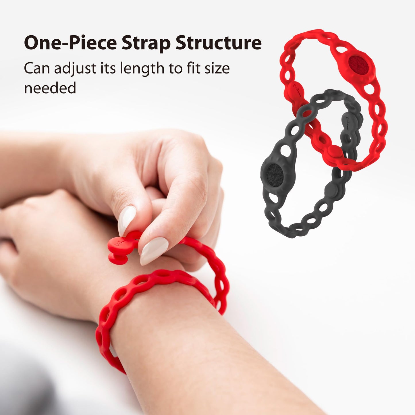 BONE Fragrance Chain (2 Packs), Aromatherapy Essential Oil Diffuser Bracelet, Adjustable & Skin-Friendly Silicone Wristbands for Kids & Adults (2-Pack Black + 16 Pcs Refill Pads)