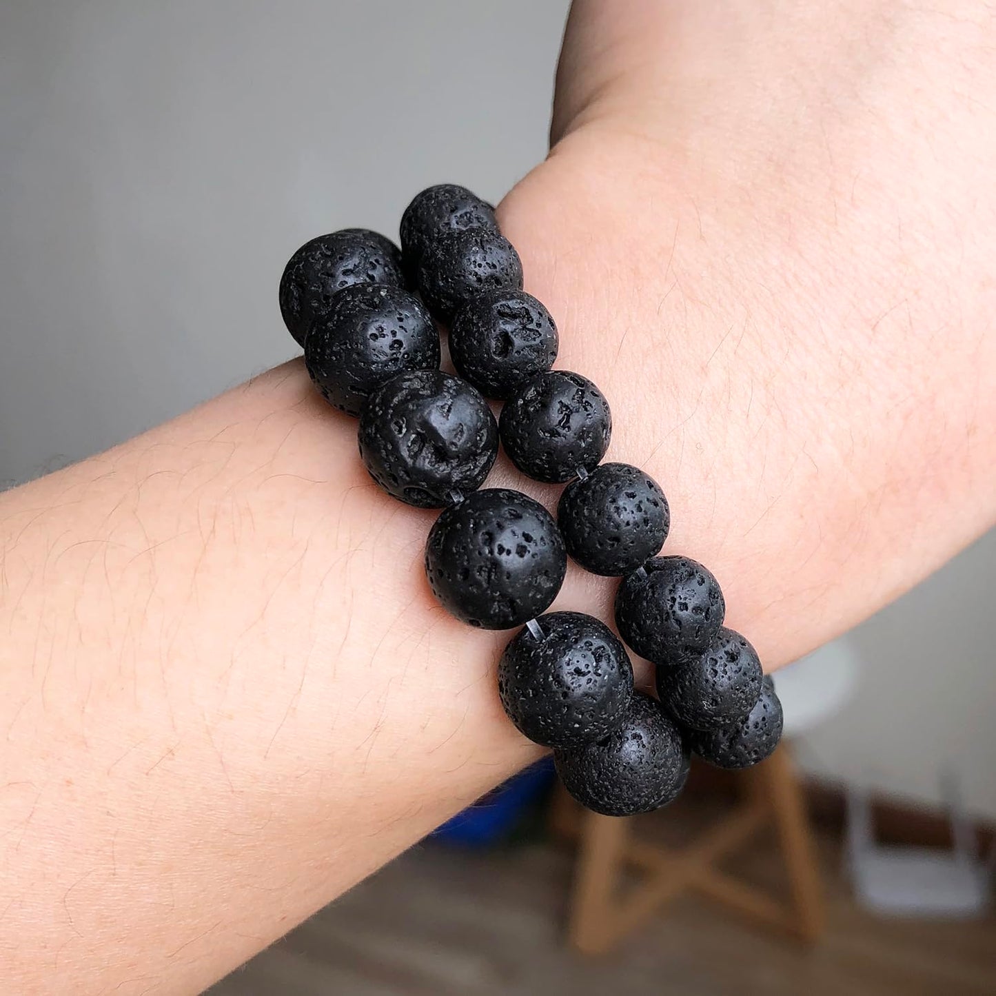 8mm Black Lava Rock Natural Stone Beads Round Loose Beads for Jewelry Making Yochus DIY Beads Bracelet Necklace