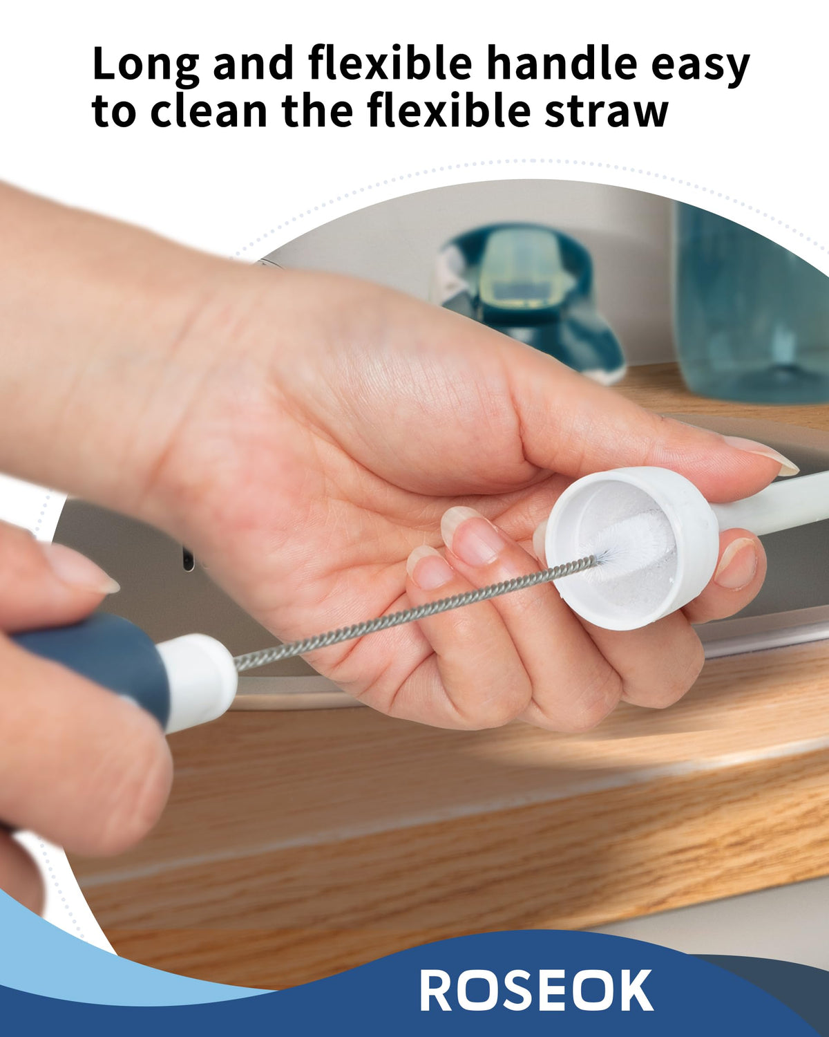 2 in 1 Bottle Brush with Straw Cleaner Brush (2 Count)